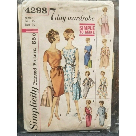 LOT 1950s -1960s Vintage Sewing Pattern DRESS / SHORTS & SKIRT - Picture 3 of 8